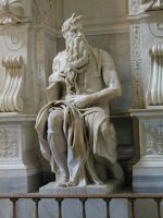 Tomb of Pope Julius II Moses [detail 2] by Michelangelo
